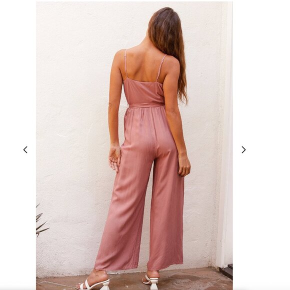 Lulu's Mauve Pink Wide-Leg Jumpsuit - Picture 4 of 5